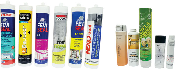 Examples of printed tubes - Rotary Multi-color Tube Printer